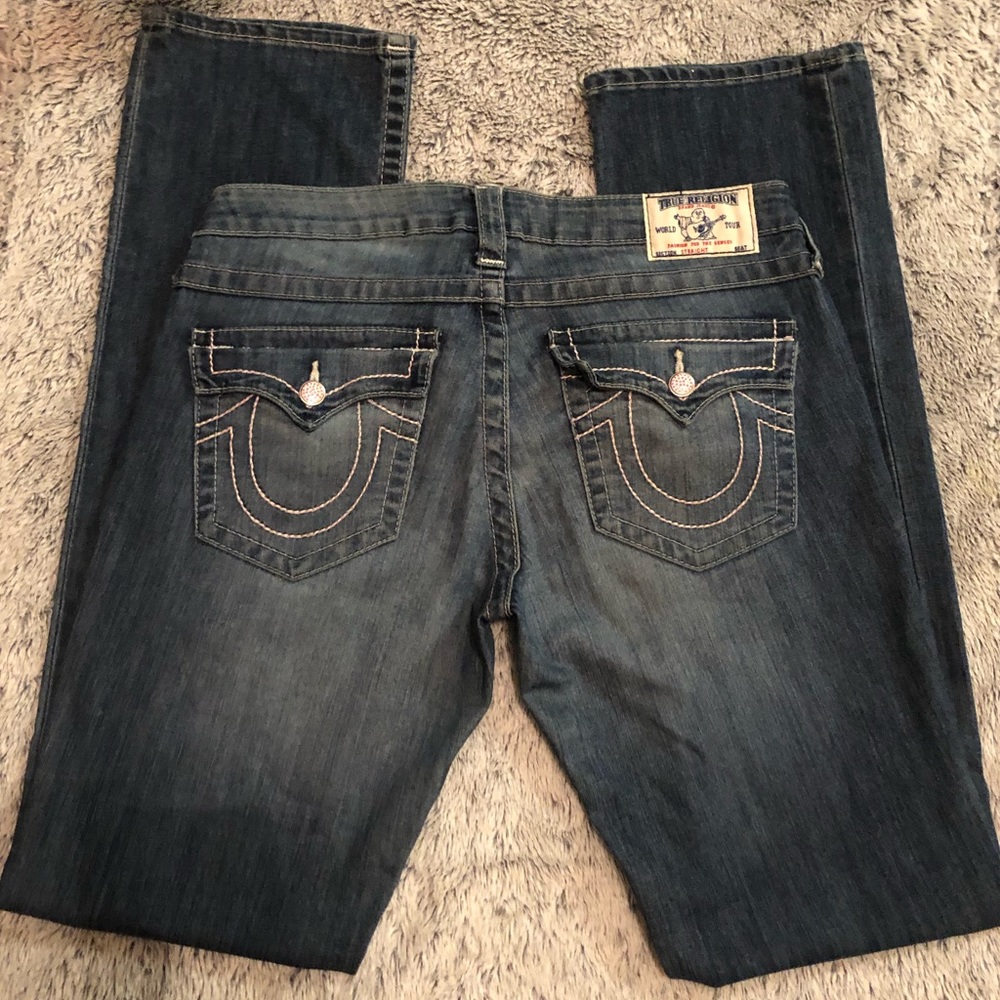 🎀True Religion Pink Rhinestone Jeans - Picture 4 of 7